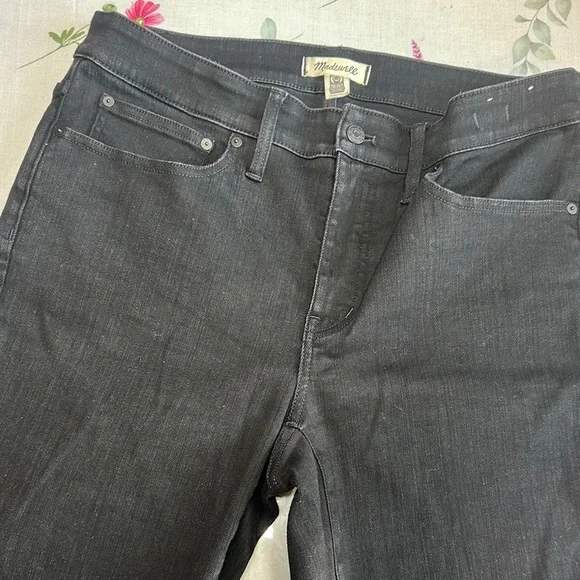 NWOT Madewell Plus Kick Out Crop Jeans Mid-rise Black Rinse flare Wash Size 14W - Picture 8 of 10